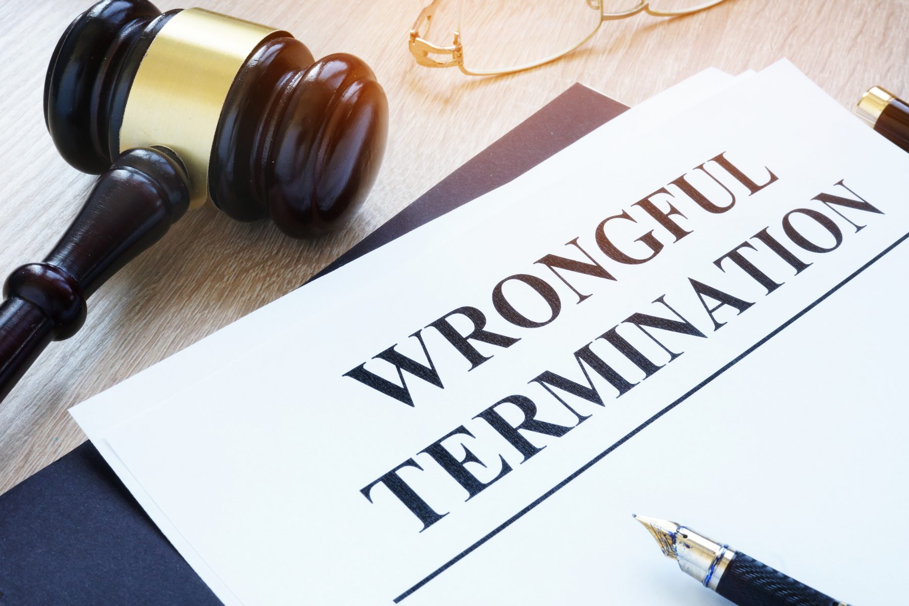 Wrongful termination with a gavel. 