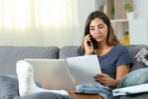 Woman Calling On Leave